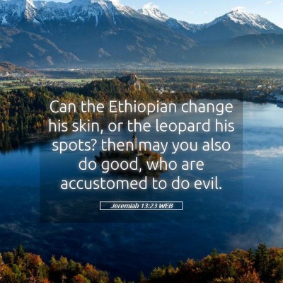 Picture 05 - Jeremiah 13:23 WEB - Can the Ethiopian change his skin, or the leopard - Bible Verse Picture