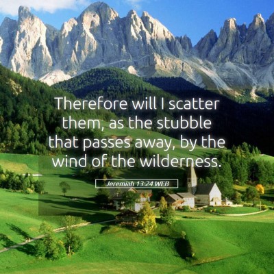 Picture 05 - Jeremiah 13:24 WEB - Therefore will I scatter them, as the stubble - Bible Verse Picture