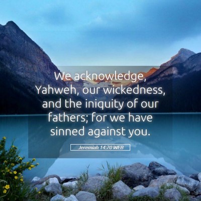 Picture 05 - Jeremiah 14:20 WEB - We acknowledge, Yahweh, our wickedness, and the - Bible Verse Picture