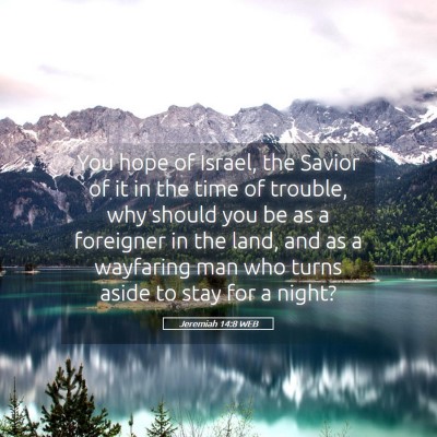 Picture 05 - Jeremiah 14:8 WEB - You hope of Israel, the Savior of it in the time - Bible Verse Picture
