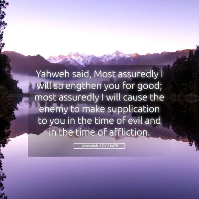 Picture 05 - Jeremiah 15:11 WEB - Yahweh said, Most assuredly I will strengthen you - Bible Verse Picture