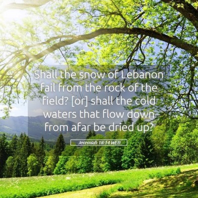 Picture 05 - Jeremiah 18:14 WEB - Shall the snow of Lebanon fail from the rock of - Bible Verse Picture