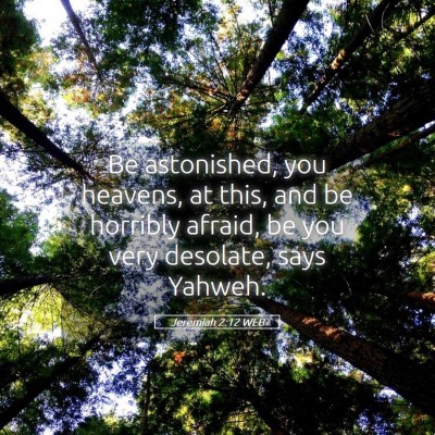 Picture 05 - Jeremiah 2:12 WEB - Be astonished, you heavens, at this, and be - Bible Verse Picture