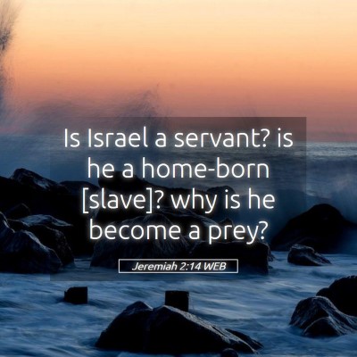 Picture 05 - Jeremiah 2:14 WEB - Is Israel a servant? is he a home-born [slave]? - Bible Verse Picture