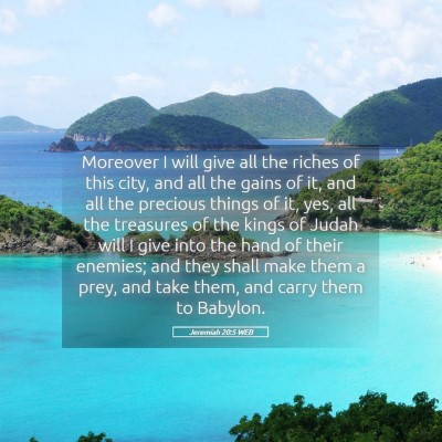 Picture 05 - Jeremiah 20:5 WEB - Moreover I will give all the riches of this city, - Bible Verse Picture