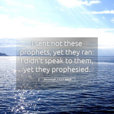 Picture 05 - Jeremiah 23:21 WEB - I sent not these prophets, yet they ran: I didn't - Bible Verse Picture