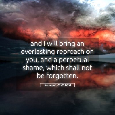 Picture 05 - Jeremiah 23:40 WEB - and I will bring an everlasting reproach on you, - Bible Verse Picture