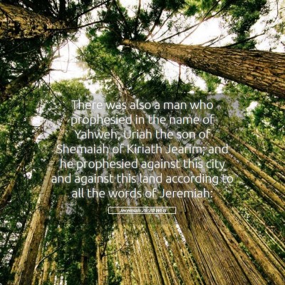 Picture 05 - Jeremiah 26:20 WEB - There was also a man who prophesied in the name - Bible Verse Picture