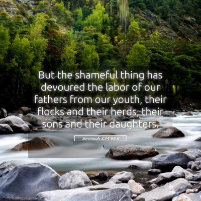 Picture 05 - Jeremiah 3:24 WEB - But the shameful thing has devoured the labor of - Bible Verse Picture
