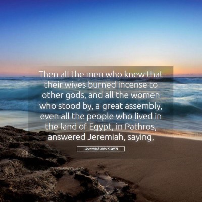 Picture 05 - Jeremiah 44:15 WEB - Then all the men who knew that their wives burned - Bible Verse Picture