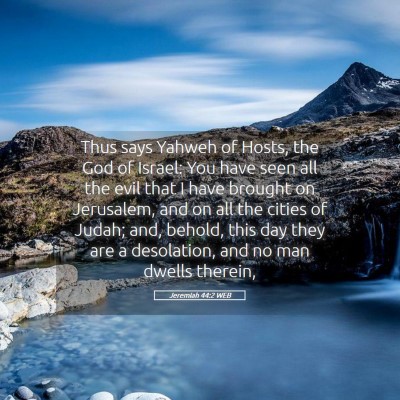 Picture 05 - Jeremiah 44:2 WEB - Thus says Yahweh of Hosts, the God of Israel: You - Bible Verse Picture