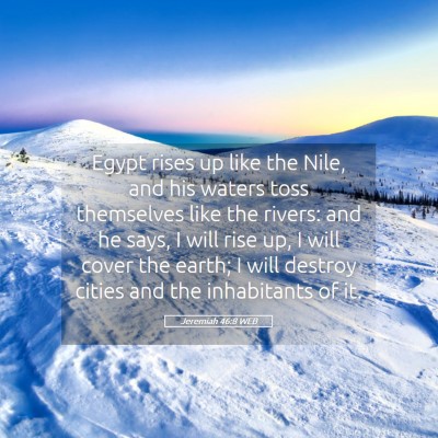 Picture 05 - Jeremiah 46:8 WEB - Egypt rises up like the Nile, and his waters toss - Bible Verse Picture
