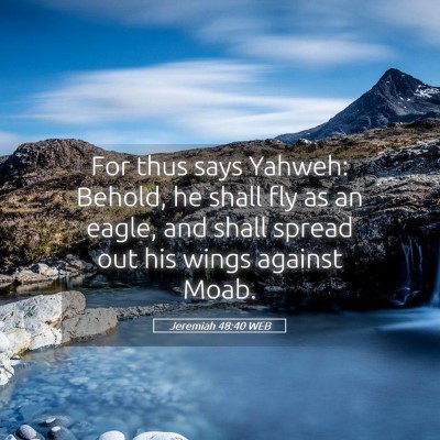 Picture 05 - Jeremiah 48:40 WEB - For thus says Yahweh: Behold, he shall fly as an - Bible Verse Picture