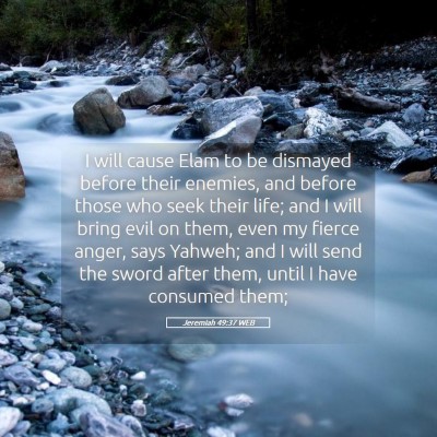 Picture 05 - Jeremiah 49:37 WEB - I will cause Elam to be dismayed before their - Bible Verse Picture