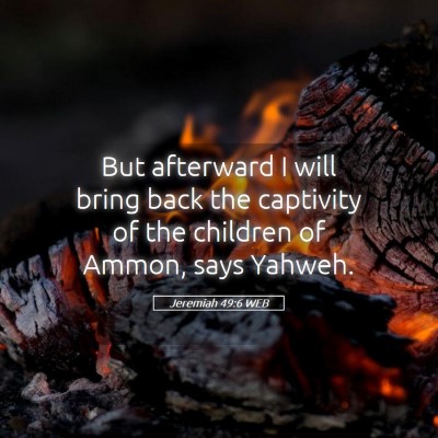 Picture 05 - Jeremiah 49:6 WEB - But afterward I will bring back the captivity of - Bible Verse Picture