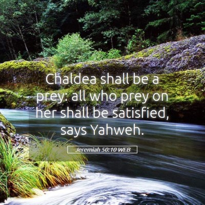 Picture 05 - Jeremiah 50:10 WEB - Chaldea shall be a prey: all who prey on her - Bible Verse Picture
