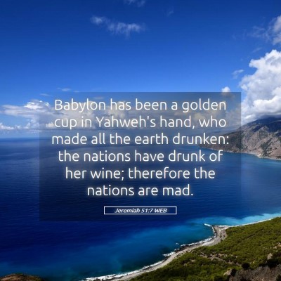 Picture 05 - Jeremiah 51:7 WEB - Babylon has been a golden cup in Yahweh's hand, - Bible Verse Picture