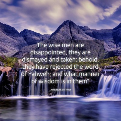 Picture 05 - Jeremiah 8:9 WEB - The wise men are disappointed, they are dismayed - Bible Verse Picture