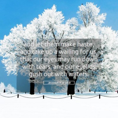 Picture 05 - Jeremiah 9:18 WEB - and let them make haste, and take up a wailing - Bible Verse Picture