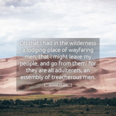 Picture 05 - Jeremiah 9:2 WEB - Oh that I had in the wilderness a lodging-place - Bible Verse Picture