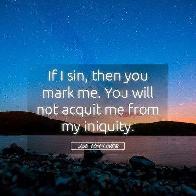 Picture 05 - Job 10:14 WEB - If I sin, then you mark me. You will not acquit - Bible Verse Picture