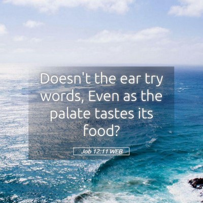 Picture 05 - Job 12:11 WEB - Doesn't the ear try words, Even as the palate - Bible Verse Picture