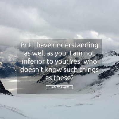 Picture 05 - Job 12:3 WEB - But I have understanding as well as you; I am not - Bible Verse Picture