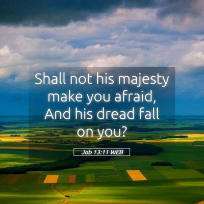 Picture 05 - Job 13:11 WEB - Shall not his majesty make you afraid, And his - Bible Verse Picture
