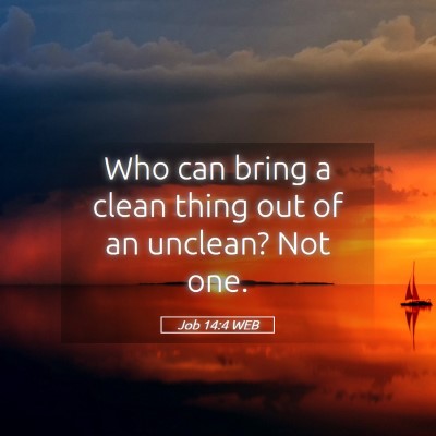 Picture 05 - Job 14:4 WEB - Who can bring a clean thing out of an unclean? - Bible Verse Picture