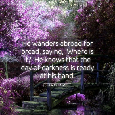 Picture 05 - Job 15:23 WEB - He wanders abroad for bread, saying, 'Where is - Bible Verse Picture