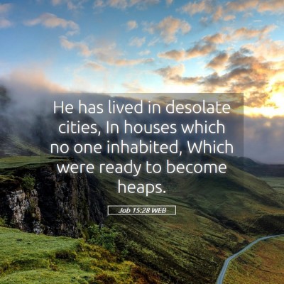 Picture 05 - Job 15:28 WEB - He has lived in desolate cities, In houses which - Bible Verse Picture