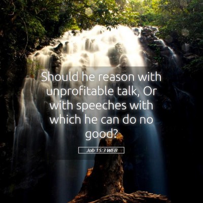 Picture 05 - Job 15:3 WEB - Should he reason with unprofitable talk, Or with - Bible Verse Picture