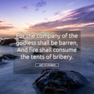 Picture 05 - Job 15:34 WEB - For the company of the godless shall be barren, - Bible Verse Picture