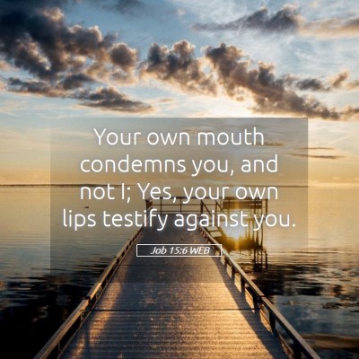 Picture 05 - Job 15:6 WEB - Your own mouth condemns you, and not I; Yes, your - Bible Verse Picture