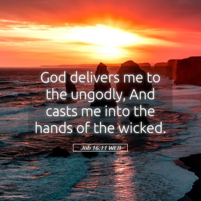 Picture 05 - Job 16:11 WEB - God delivers me to the ungodly, And casts me into - Bible Verse Picture