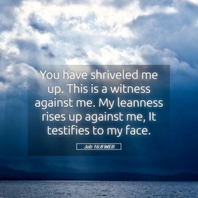 Picture 05 - Job 16:8 WEB - You have shriveled me up. This is a witness - Bible Verse Picture
