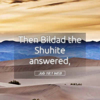 Picture 05 - Job 18:1 WEB - Then Bildad the Shuhite - Bible Verse Picture