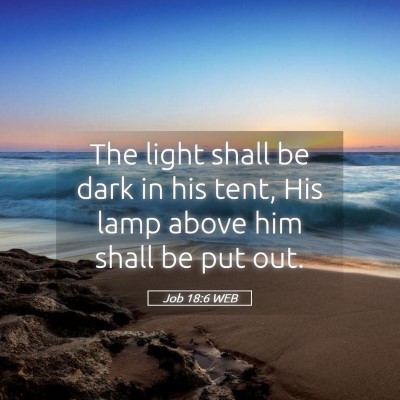 Picture 05 - Job 18:6 WEB - The light shall be dark in his tent, His lamp - Bible Verse Picture