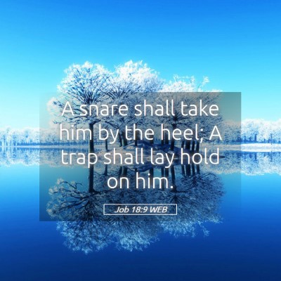 Picture 05 - Job 18:9 WEB - A snare shall take him by the heel; A trap shall - Bible Verse Picture
