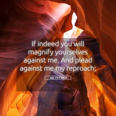 Picture 05 - Job 19:5 WEB - If indeed you will magnify yourselves against me, - Bible Verse Picture