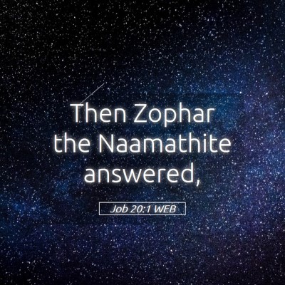 Picture 05 - Job 20:1 WEB - Then Zophar the Naamathite - Bible Verse Picture