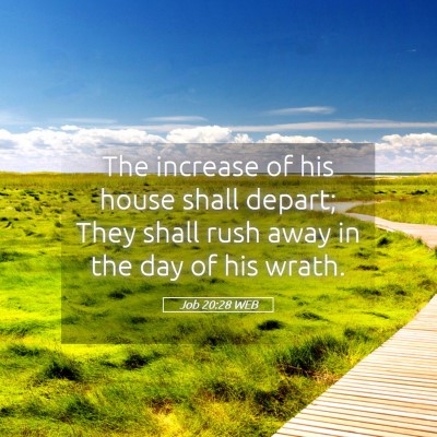 Picture 05 - Job 20:28 WEB - The increase of his house shall depart; They - Bible Verse Picture