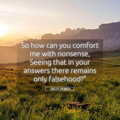 Picture 05 - Job 21:34 WEB - So how can you comfort me with nonsense, Seeing - Bible Verse Picture