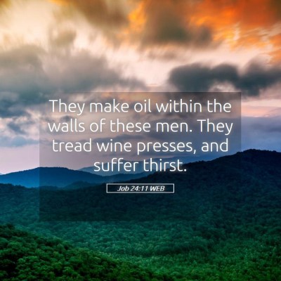 Picture 05 - Job 24:11 WEB - They make oil within the walls of these men. They - Bible Verse Picture