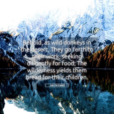 Picture 05 - Job 24:5 WEB - Behold, as wild donkeys in the desert, They go - Bible Verse Picture