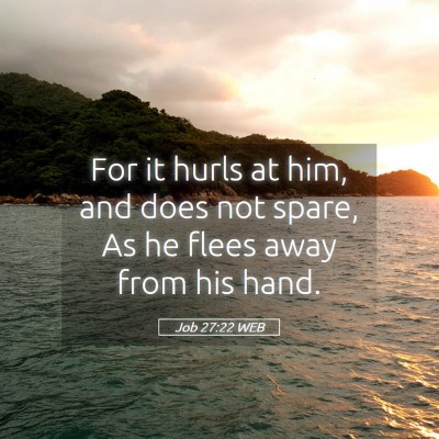 Picture 05 - Job 27:22 WEB - For it hurls at him, and does not spare, As he - Bible Verse Picture