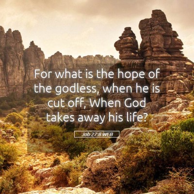 Picture 05 - Job 27:8 WEB - For what is the hope of the godless, when he is - Bible Verse Picture