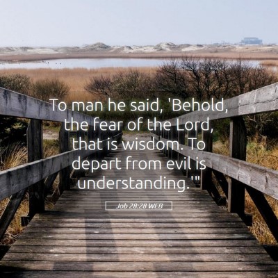 Picture 05 - Job 28:28 WEB - To man he said, 'Behold, the fear of the Lord, - Bible Verse Picture