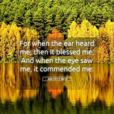 Picture 05 - Job 29:11 WEB - For when the ear heard me, then it blessed me; - Bible Verse Picture