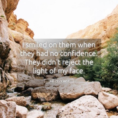 Picture 05 - Job 29:24 WEB - I smiled on them when they had no confidence. - Bible Verse Picture